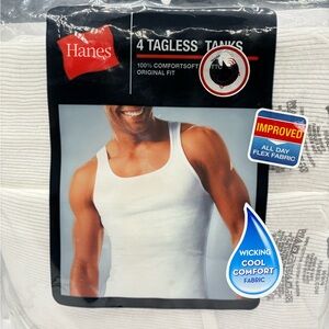 Hanes White Undershirts Soft Breathable Comfort